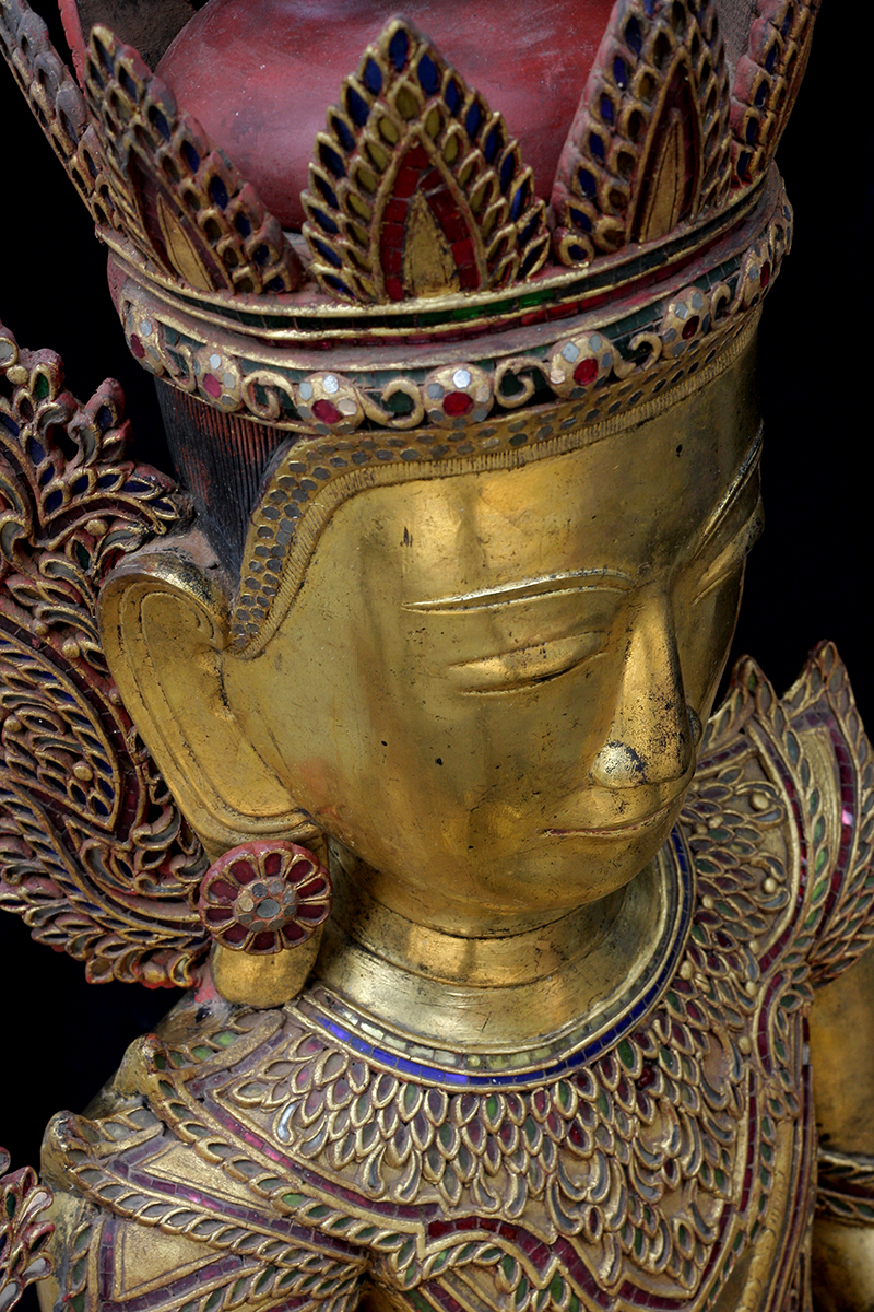 Extremely Rare Early 18C Lacquer Shan Burmese Buddha #DW098